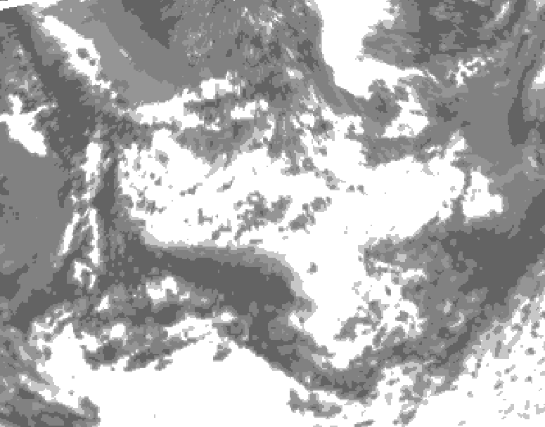 GDPS total cloud 072 hour forecast chart for Canada based on 2026/06/25 1200Z data