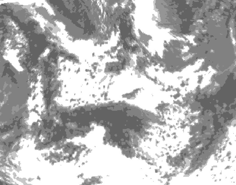 GDPS total cloud 084 hour forecast chart for Canada based on 2026/06/25 1200Z data