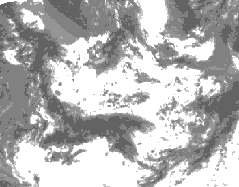 GDPS total cloud 054 hour forecast chart for Canada based on 2026/06/26 1200Z data