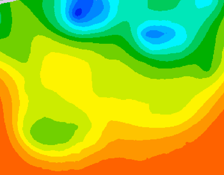 GDPS 500 millibar geopotential height 018 hour forecast chart for Canada based on 2026/06/27 1200Z data