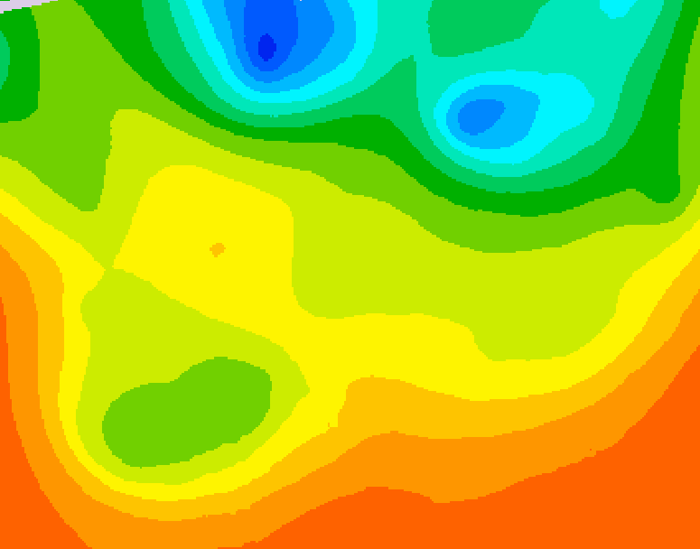 GDPS 500 millibar geopotential height 024 hour forecast chart for Canada based on 2026/06/27 1200Z data