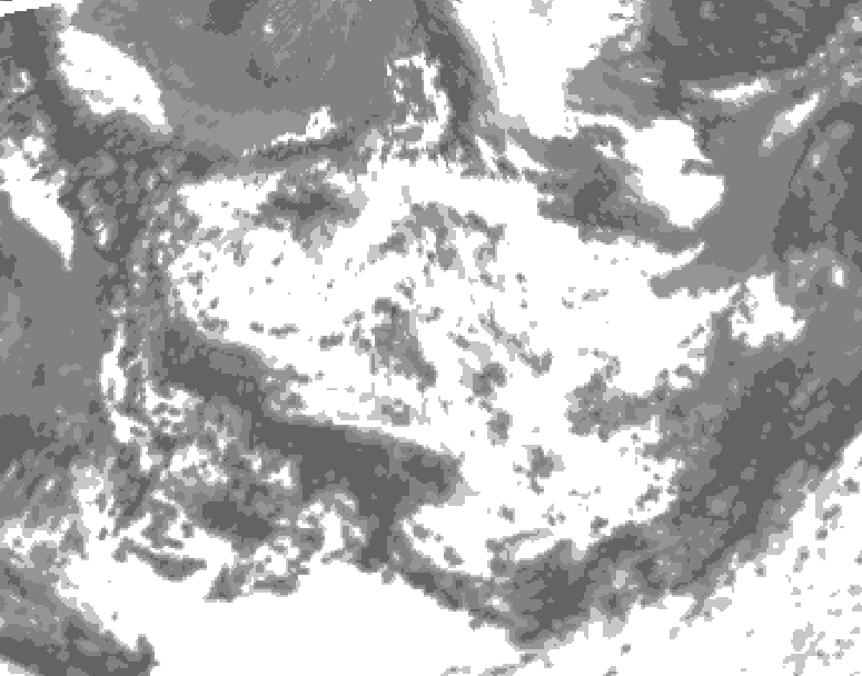 GDPS total cloud 018 hour forecast chart for Canada based on 2026/06/27 1200Z data