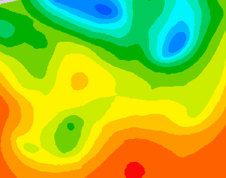 GDPS 500 millibar geopotential height 036 hour forecast chart for Canada based on 2026/06/28 0000Z data