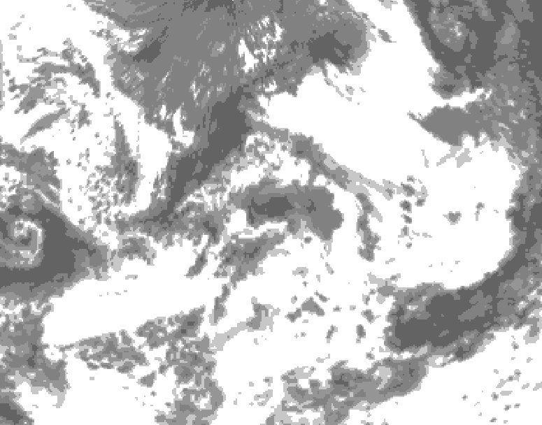 GDPS total cloud 216 hour forecast chart for Canada based on 2026/06/28 0000Z data