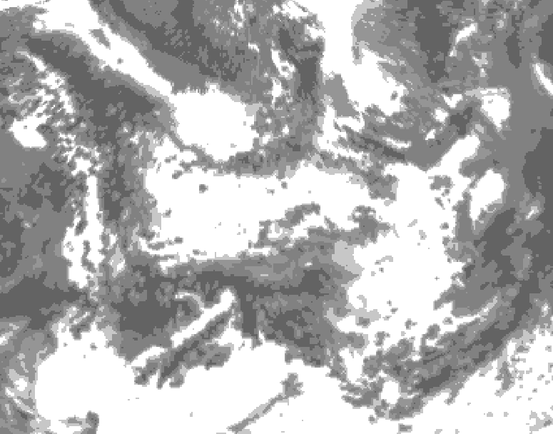 GDPS total cloud 018 hour forecast chart for Canada based on 2026/06/28 1200Z data