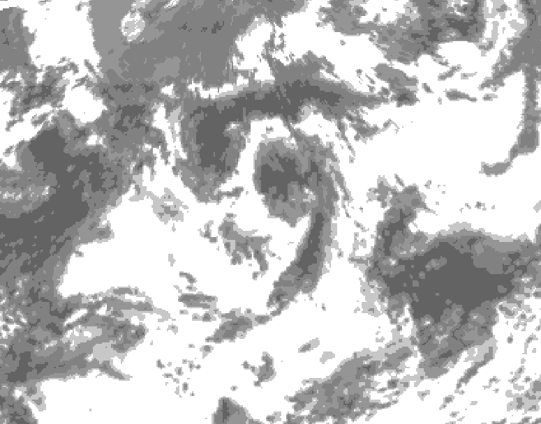 GDPS total cloud 222 hour forecast chart for Canada based on 2026/06/28 1200Z data