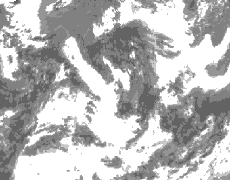 GDPS total cloud 240 hour forecast chart for Canada based on 2026/06/28 1200Z data