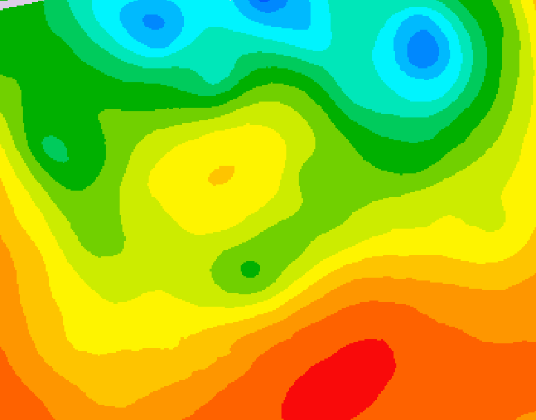 GDPS 500 millibar geopotential height 018 hour forecast chart for Canada based on 2026/06/30 1200Z data