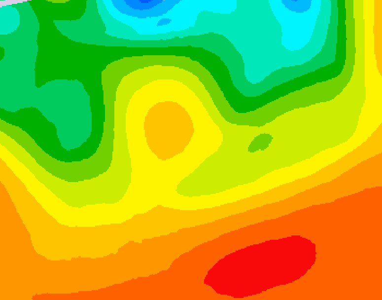GDPS 500 millibar geopotential height 036 hour forecast chart for Canada based on 2026/07/01 1200Z data