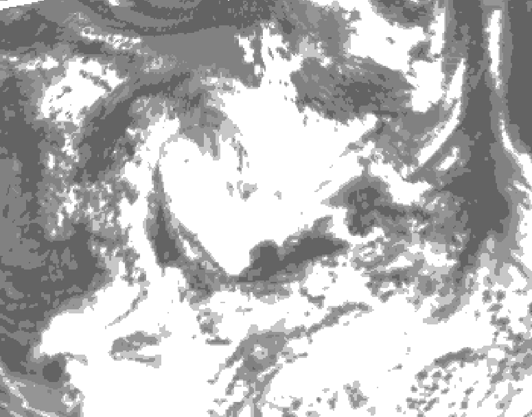 GDPS total cloud 030 hour forecast chart for Canada based on 2026/07/01 1200Z data
