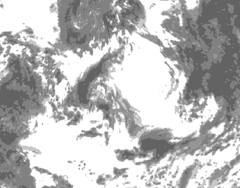GDPS total cloud 102 hour forecast chart for Canada based on 2026/07/01 1200Z data