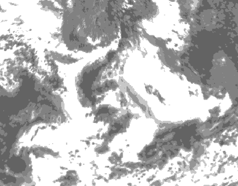 GDPS total cloud 120 hour forecast chart for Canada based on 2026/07/01 1200Z data