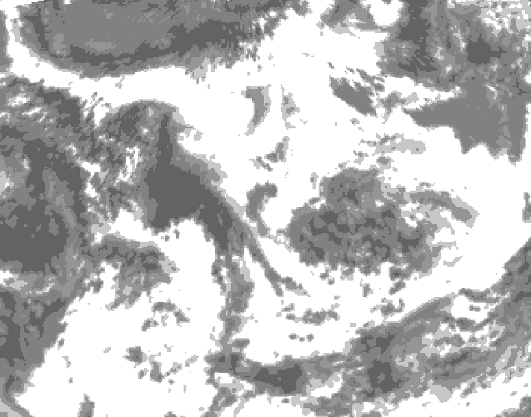 GDPS total cloud 192 hour forecast chart for Canada based on 2026/07/01 1200Z data