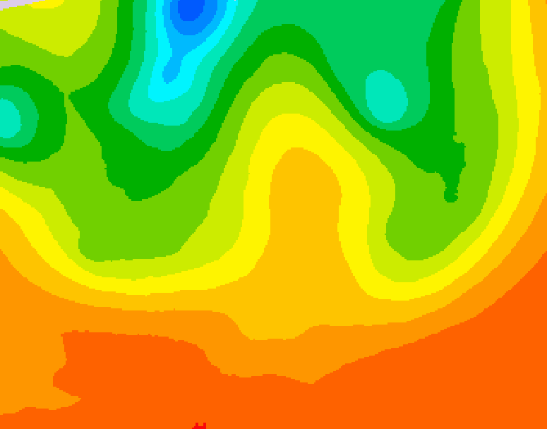 GDPS 500 millibar geopotential height 060 hour forecast chart for Canada based on 2026/07/02 1200Z data
