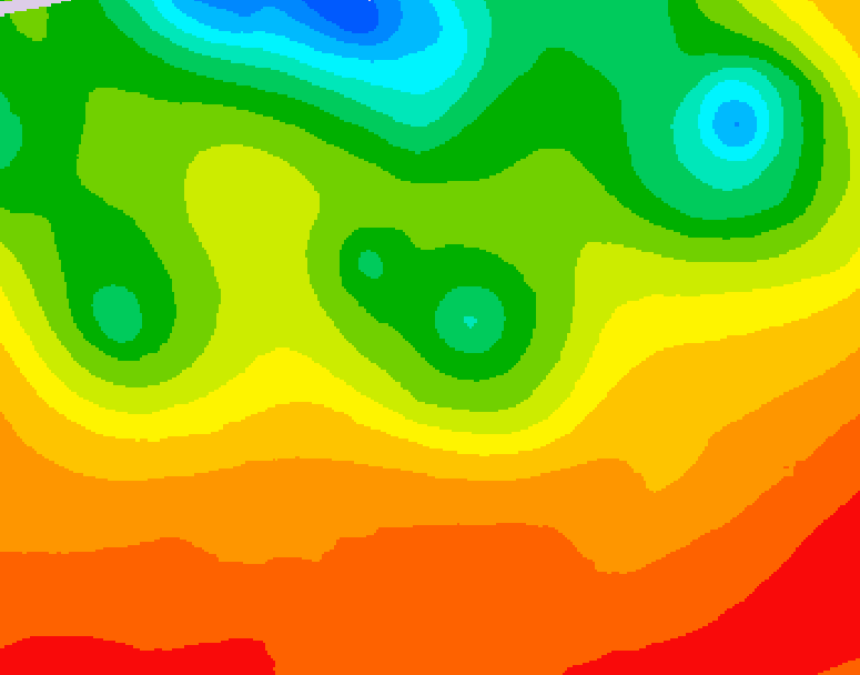 GDPS 500 millibar geopotential height 132 hour forecast chart for Canada based on 2026/07/02 1200Z data