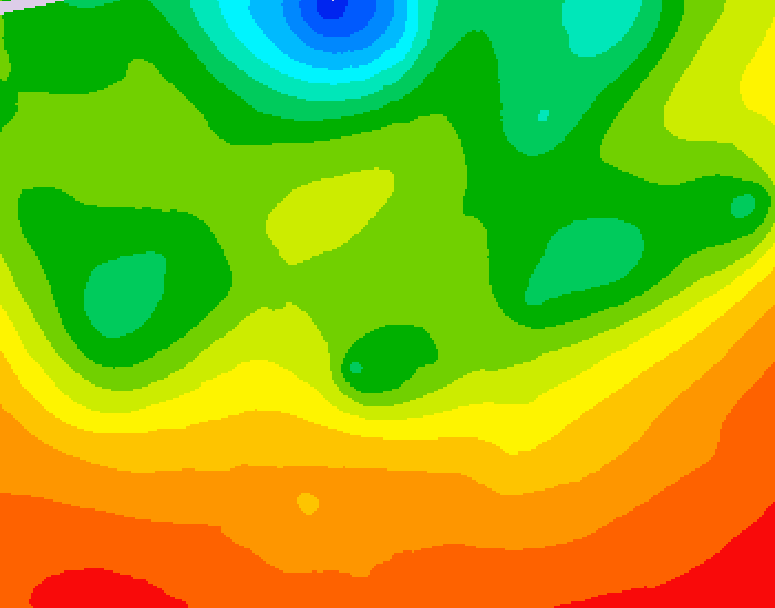 GDPS 500 millibar geopotential height 198 hour forecast chart for Canada based on 2026/07/02 1200Z data