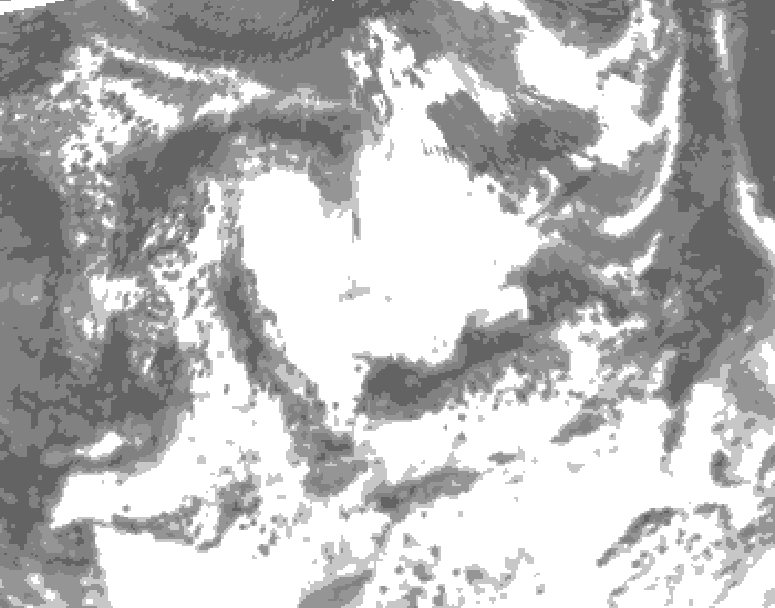 GDPS total cloud 024 hour forecast chart for Canada based on 2026/07/02 0000Z data
