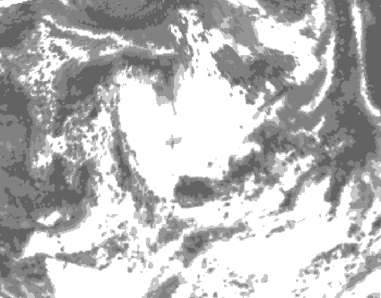 GDPS total cloud 012 hour forecast chart for Canada based on 2026/07/02 1200Z data