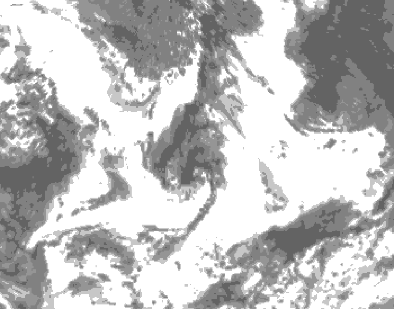 GDPS total cloud 102 hour forecast chart for Canada based on 2026/07/02 1200Z data