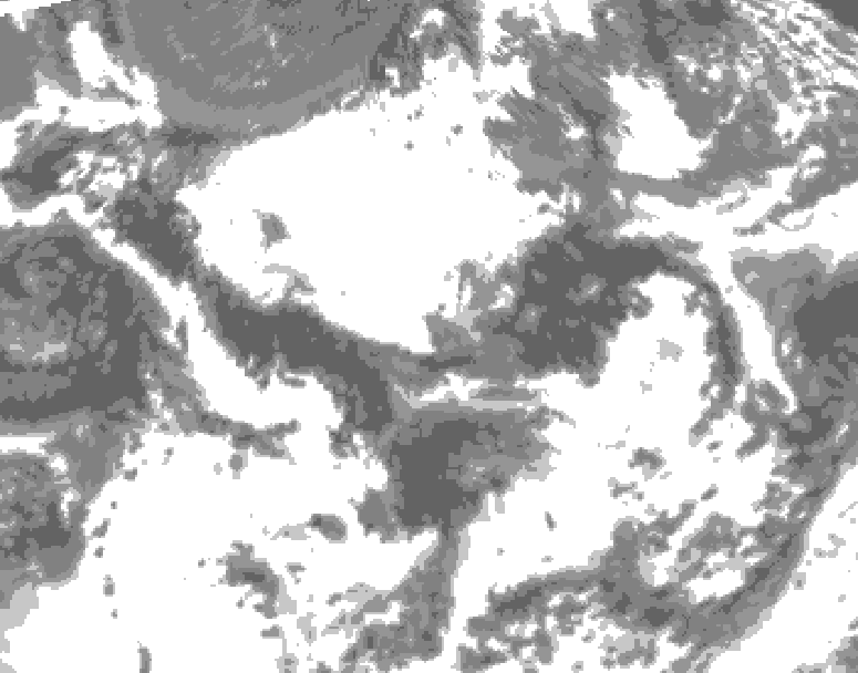 GDPS total cloud 168 hour forecast chart for Canada based on 2026/07/02 1200Z data