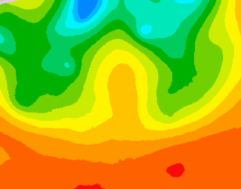 GDPS 500 millibar geopotential height 018 hour forecast chart for Canada based on 2026/07/03 1200Z data