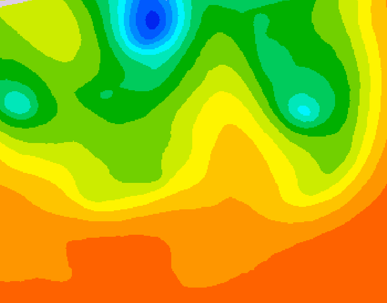 GDPS 500 millibar geopotential height 054 hour forecast chart for Canada based on 2026/07/03 1200Z data