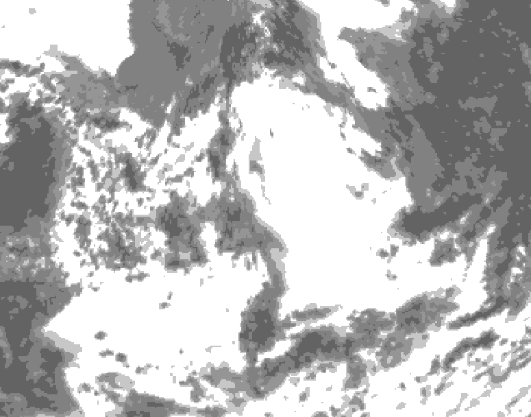 GDPS total cloud 042 hour forecast chart for Canada based on 2026/07/03 1200Z data