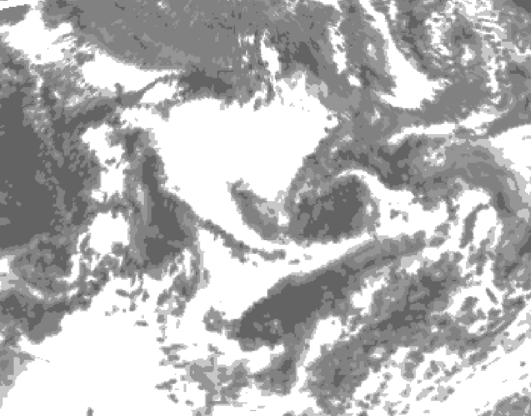 GDPS total cloud 144 hour forecast chart for Canada based on 2026/07/03 1200Z data