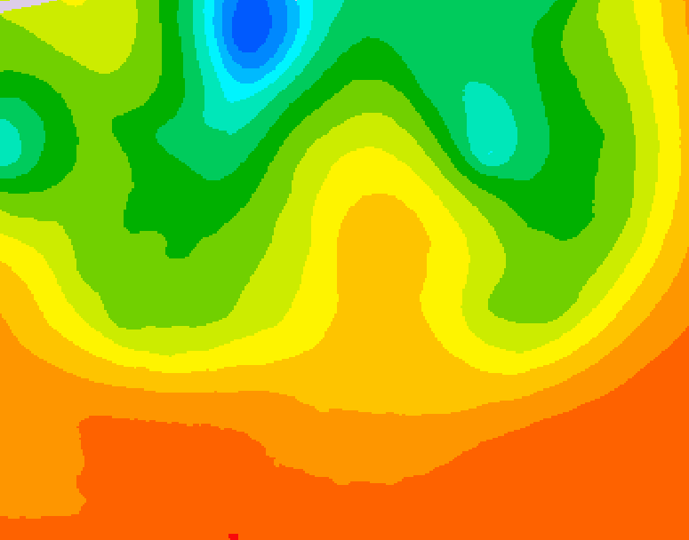GDPS 500 millibar geopotential height 024 hour forecast chart for Canada based on 2026/07/04 0000Z data