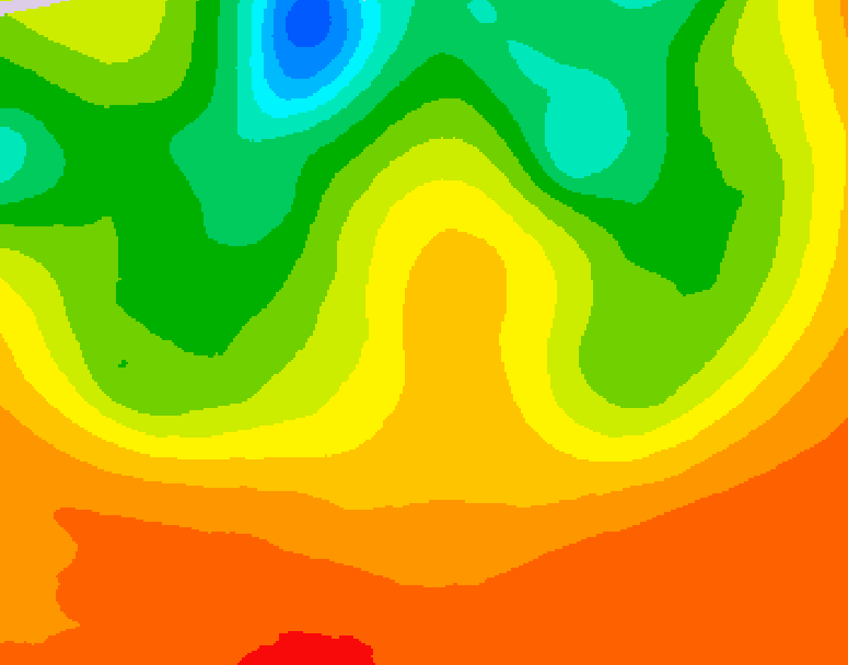 GDPS 500 millibar geopotential height 006 hour forecast chart for Canada based on 2026/07/04 1200Z data