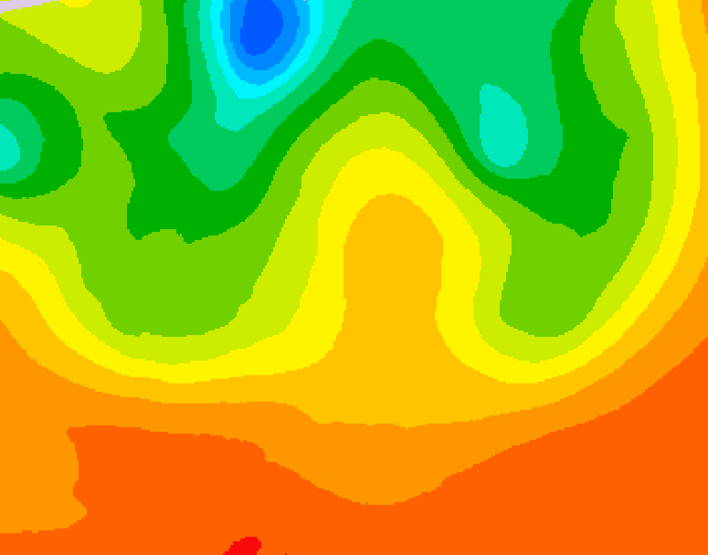 GDPS 500 millibar geopotential height 012 hour forecast chart for Canada based on 2026/07/04 1200Z data