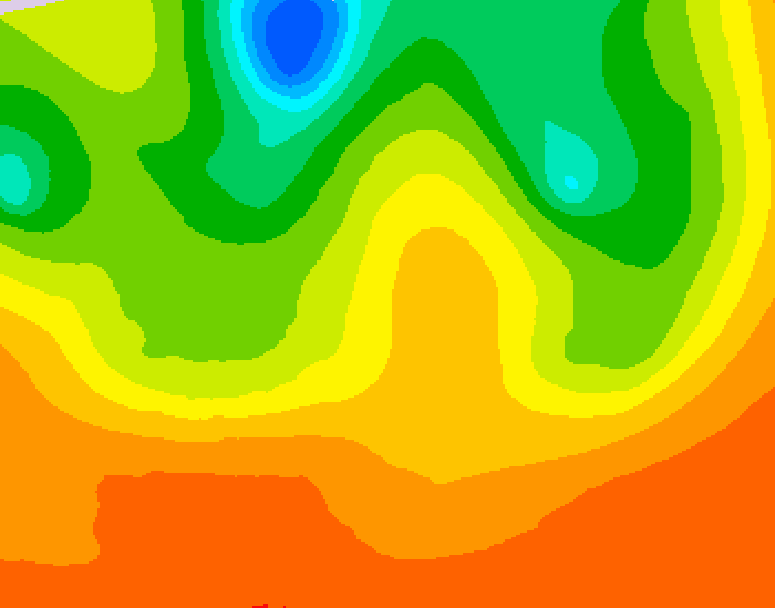 GDPS 500 millibar geopotential height 018 hour forecast chart for Canada based on 2026/07/04 1200Z data