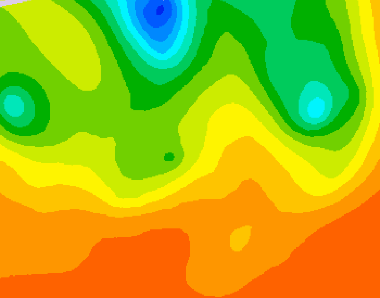 GDPS 500 millibar geopotential height 042 hour forecast chart for Canada based on 2026/07/04 1200Z data
