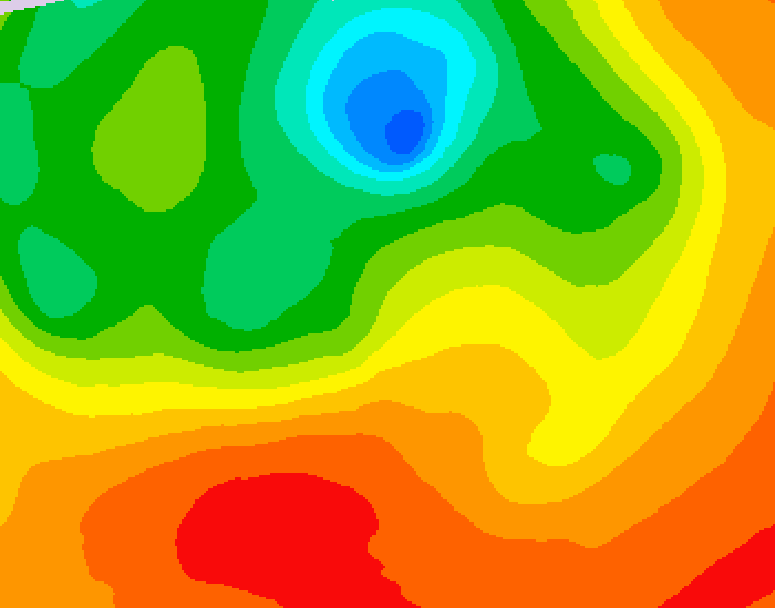 GDPS 500 millibar geopotential height 198 hour forecast chart for Canada based on 2026/07/04 1200Z data