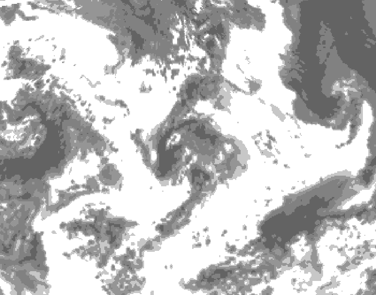 GDPS total cloud 072 hour forecast chart for Canada based on 2026/07/04 0000Z data