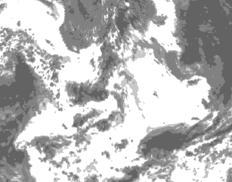 GDPS total cloud 042 hour forecast chart for Canada based on 2026/07/04 1200Z data