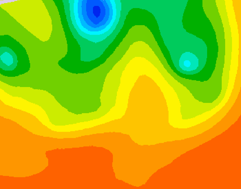 GDPS 500 millibar geopotential height 006 hour forecast chart for Canada based on 2026/07/05 1200Z data