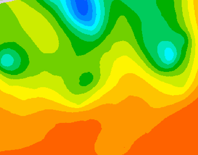 GDPS 500 millibar geopotential height 024 hour forecast chart for Canada based on 2026/07/05 1200Z data