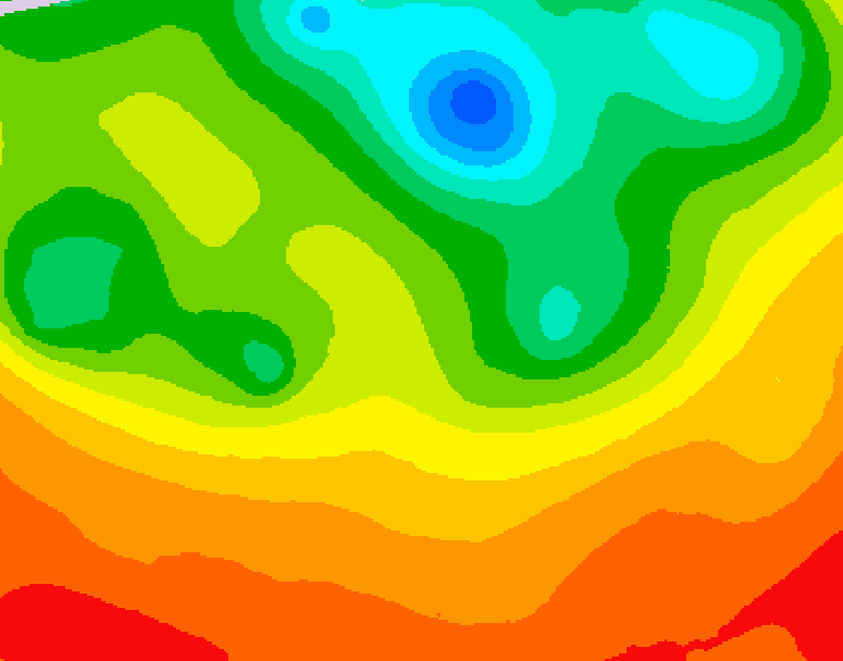 GDPS 500 millibar geopotential height 096 hour forecast chart for Canada based on 2026/07/05 1200Z data