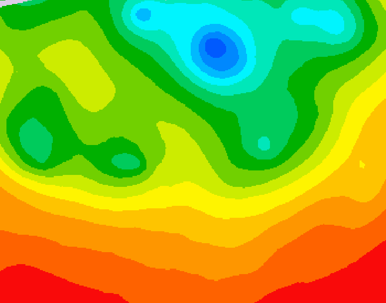 GDPS 500 millibar geopotential height 102 hour forecast chart for Canada based on 2026/07/05 1200Z data
