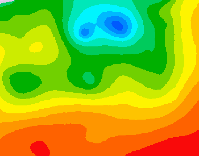 GDPS 500 millibar geopotential height 132 hour forecast chart for Canada based on 2026/07/05 1200Z data