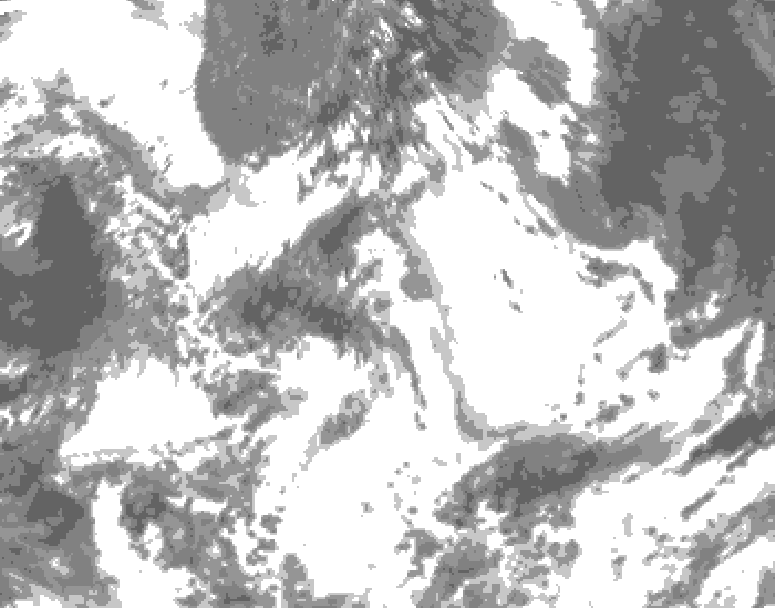 GDPS total cloud 012 hour forecast chart for Canada based on 2026/07/05 1200Z data