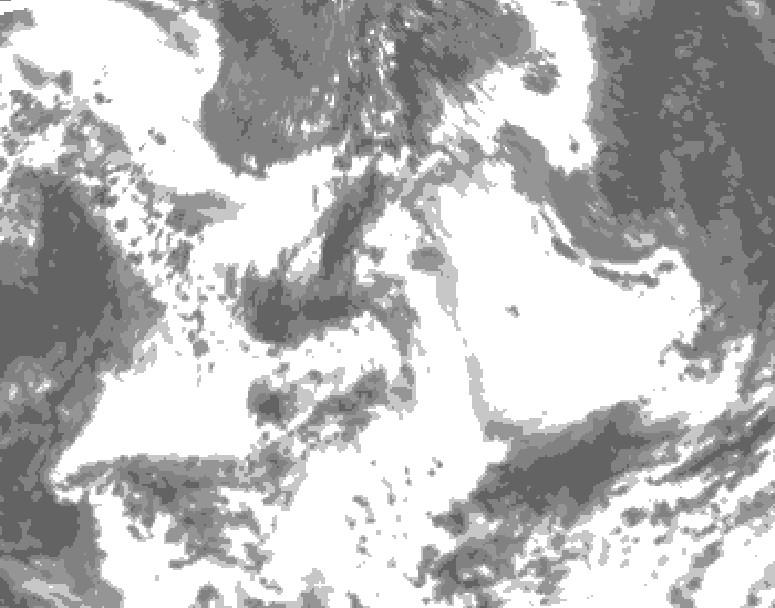 GDPS total cloud 018 hour forecast chart for Canada based on 2026/07/05 1200Z data