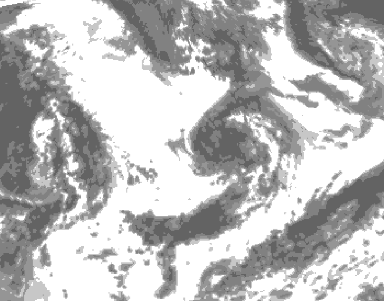 GDPS total cloud 072 hour forecast chart for Canada based on 2026/07/05 1200Z data