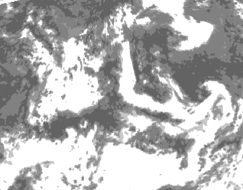 GDPS total cloud 240 hour forecast chart for Canada based on 2026/07/05 1200Z data