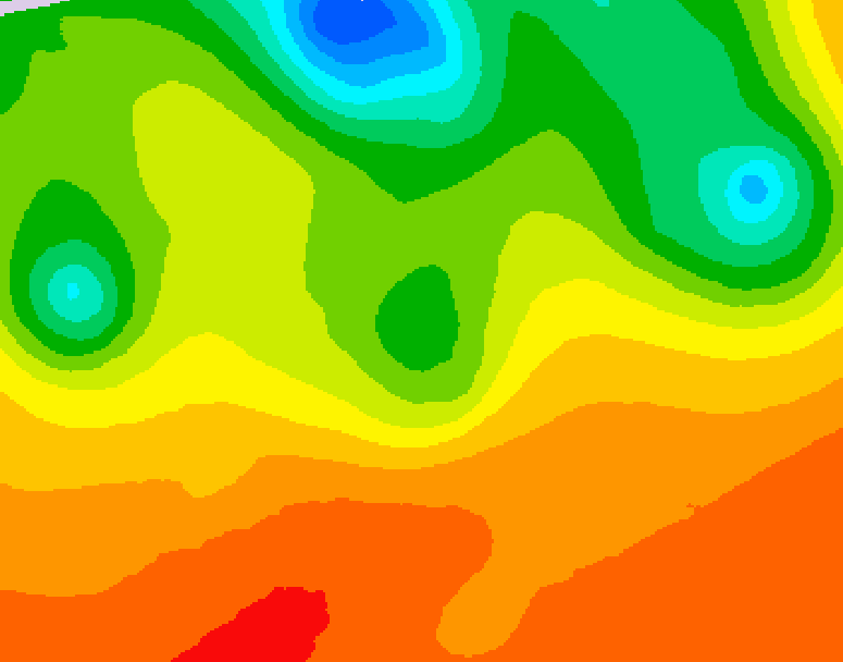 GDPS 500 millibar geopotential height 018 hour forecast chart for Canada based on 2026/07/06 1200Z data