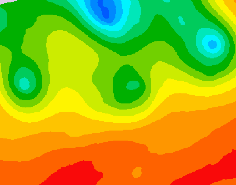 GDPS 500 millibar geopotential height 030 hour forecast chart for Canada based on 2026/07/06 1200Z data