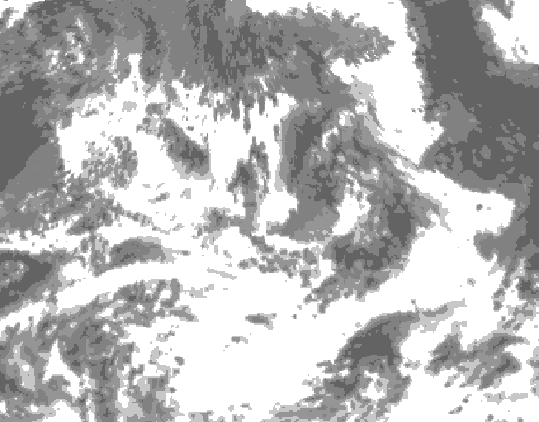 GDPS total cloud 168 hour forecast chart for Canada based on 2026/07/06 0000Z data