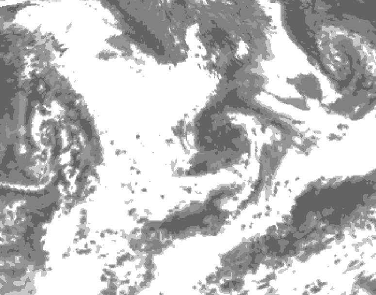 GDPS total cloud 042 hour forecast chart for Canada based on 2026/07/06 1200Z data