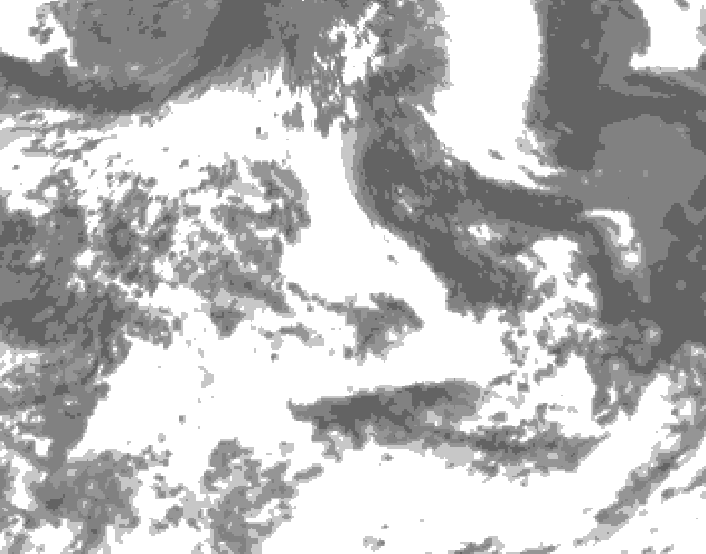 GDPS total cloud 210 hour forecast chart for Canada based on 2026/07/06 1200Z data